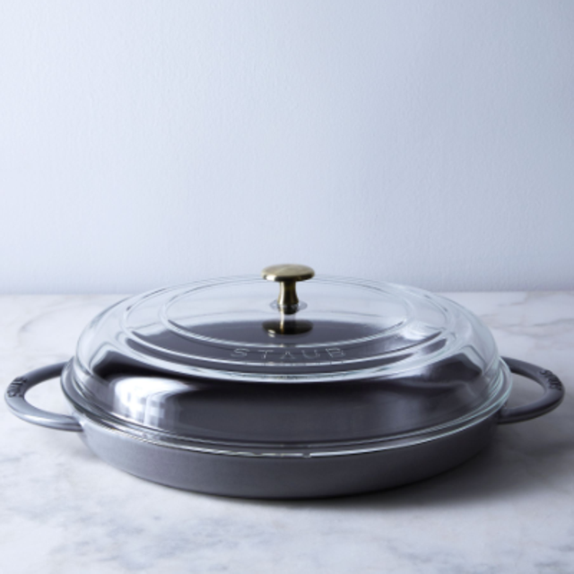 Staub Steam Griddle with Glass Lid (Graphite & Brass)