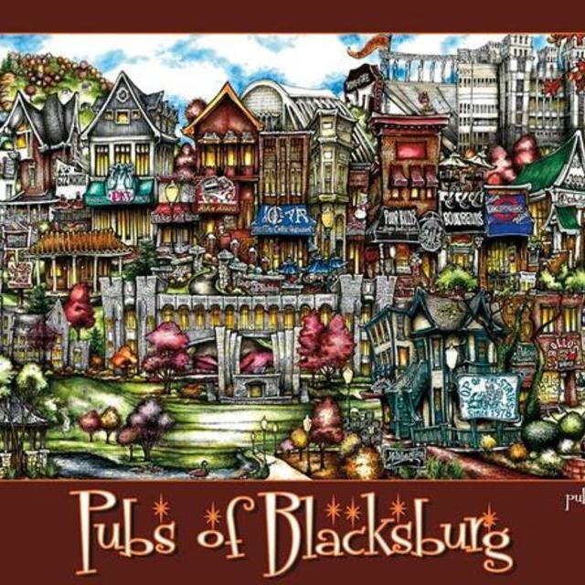 Pubs of Blacksburg Poster: Maroon Border