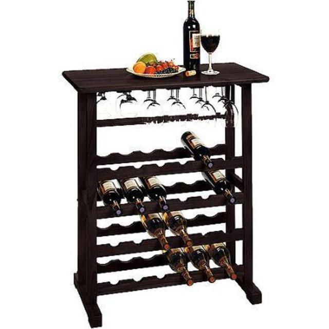 Winsome Vinny Wine Rack, 24 Bottle with Glass Hanger