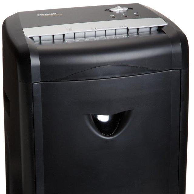 AmazonBasics 12-Sheet High-Security Micro-Cut Paper, CD, and Credit Card Shredder with Pullout Basket