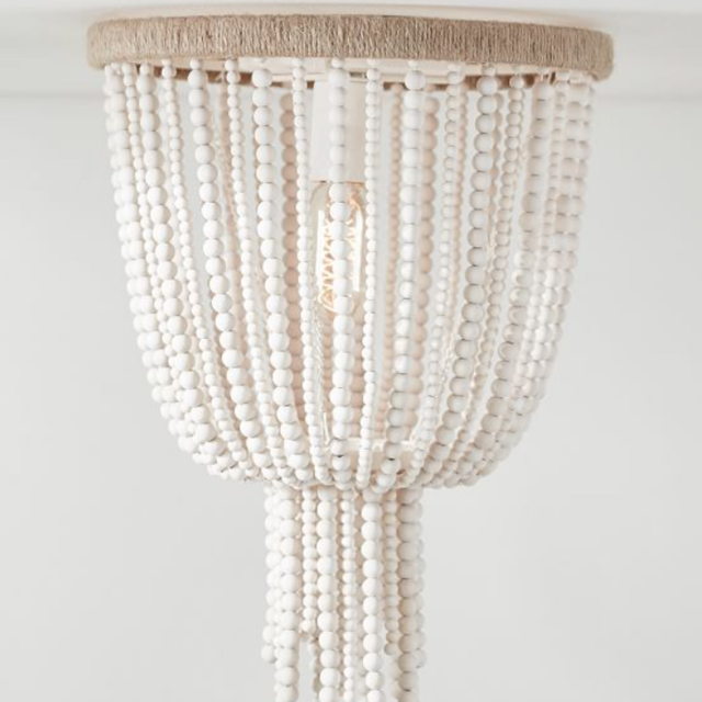 Wood Beaded Flushmount