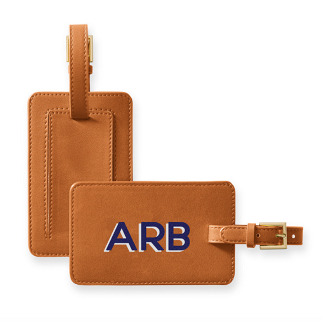 Fillmore Vegan Leather Luggage Tag, Personalized