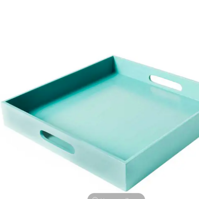 Turquoise Lacquer Tray - Square