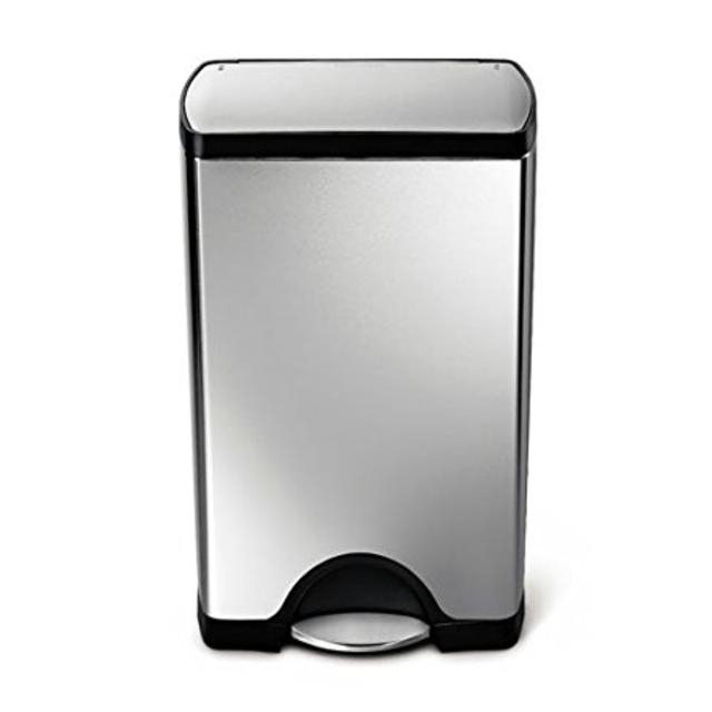 Simplehuman Rectangular Step Trash Can, Stainless Steel, 38 L / 10 Gal