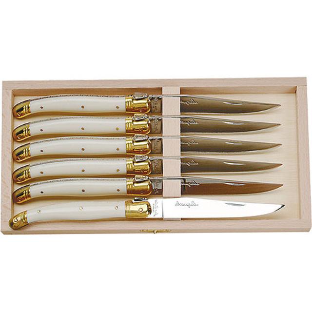 Laguiole Ivory Acrylic Stainless Steel 6 Steak Knife Set