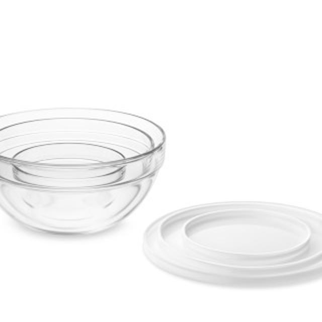 Williams-Sonoma Glass Mixing Bowls with Lid, Set of 3