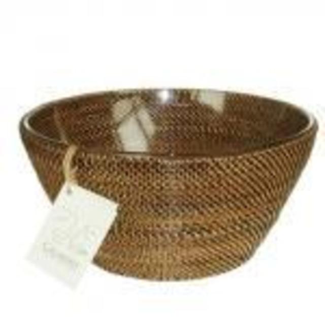 Calaisio Rattan Salad Bowl with Insert-  LV Harkness & Company