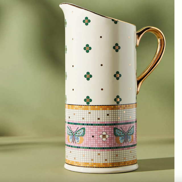 Garden Tile Pitcher