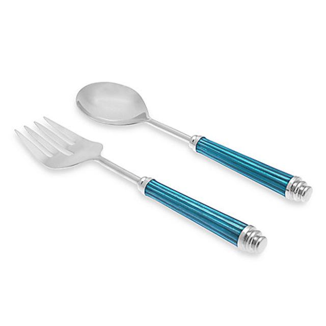 Simplydesignz Bodoni Collection 2-Piece Salad Server Set in Turquoise