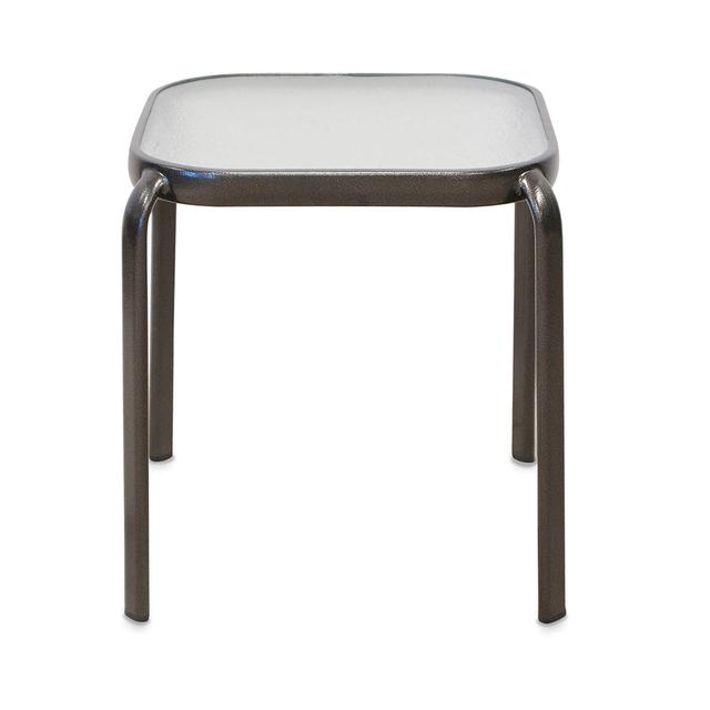 Hawthorne Glass Top Accent Table in Bronze