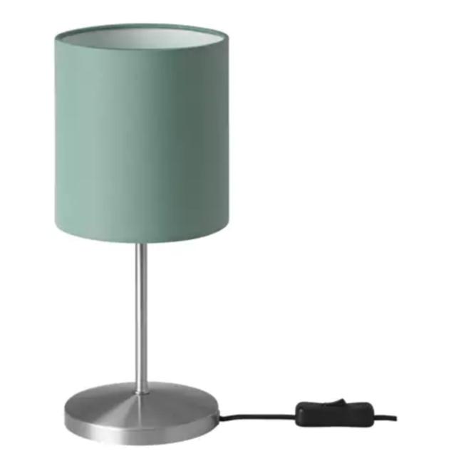 INGARED Table lamp with LED bulb, green