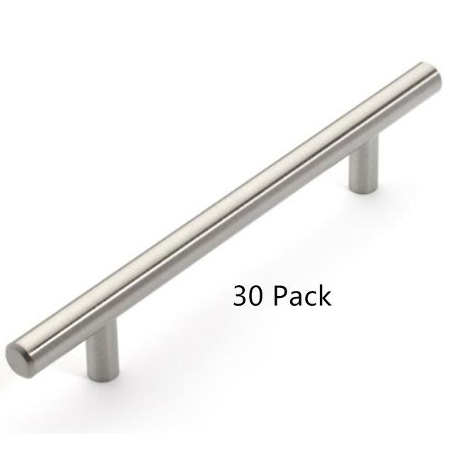 Gobrico 30pack T-bar Kitchen Cabinet Handle and Pull 96mm Furniture Hardware Drawer Cupboard Knob Stainless Steel