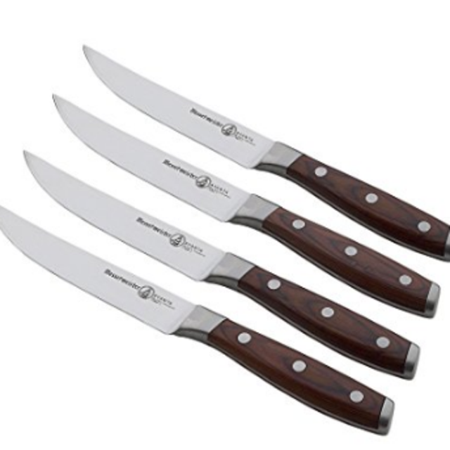 Messermeister Avanta 4-Piece Fine Edge Steak Knife Set, Pakkawood Handle