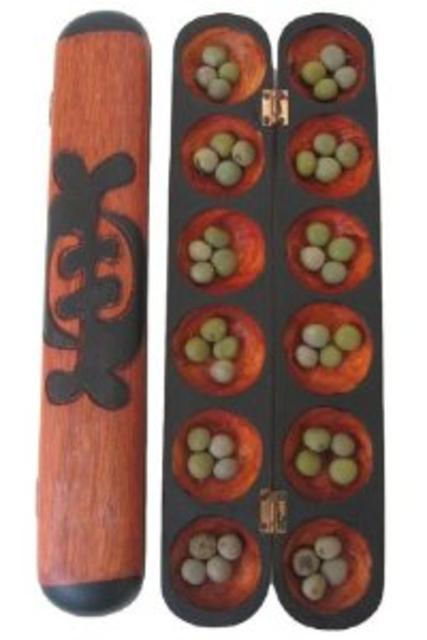 Mancala Oware Seed Game - African Counting Math Game - Carved in Africa
