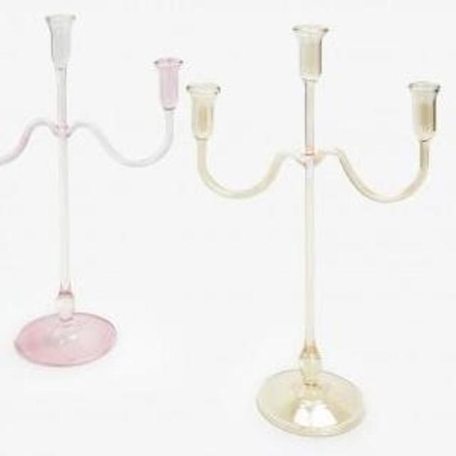 abcDNA Vibration Three Arm Glass Candelabrum - color: amber