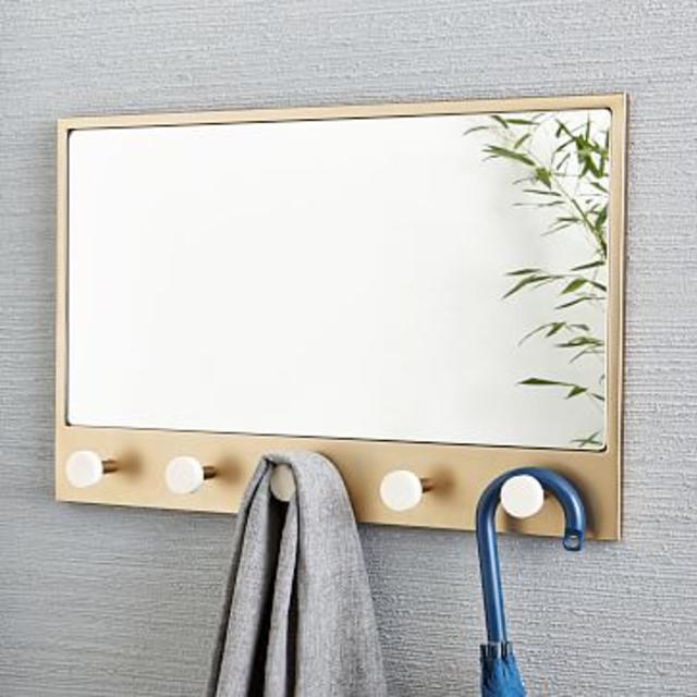 Deco Entryway Mirror - Antique Brass/Marble