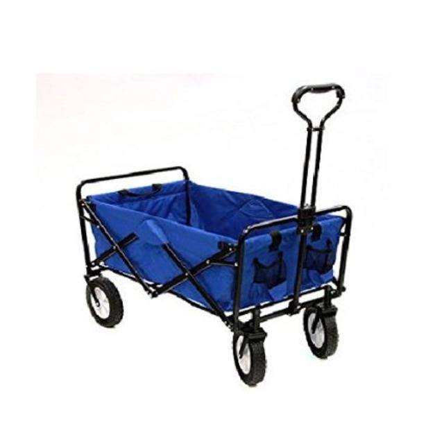 Mac Sports Collapsible Folding Utility Wagon Garden Cart Shopping Beach Blue