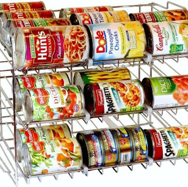 DecoBros Supreme Stackable Can Rack Organizer, Chrome Finish