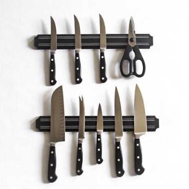 Set of 2 Deluxe 15-inch Magnetic Kitchen Knife Storage Racks