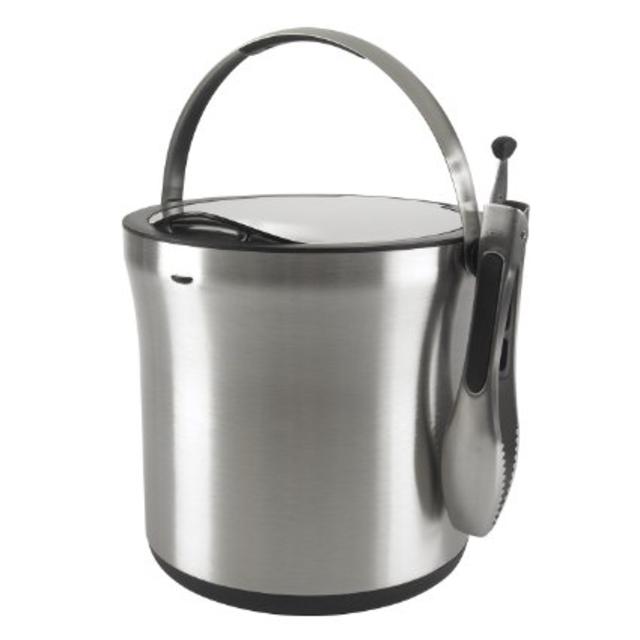 OXO Good Grips Steel Ice Bucket and Tongs Set, Silver
