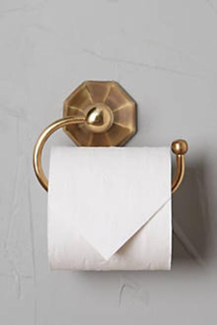 Anthropologie Brass Circlet Toilet Paper Holder