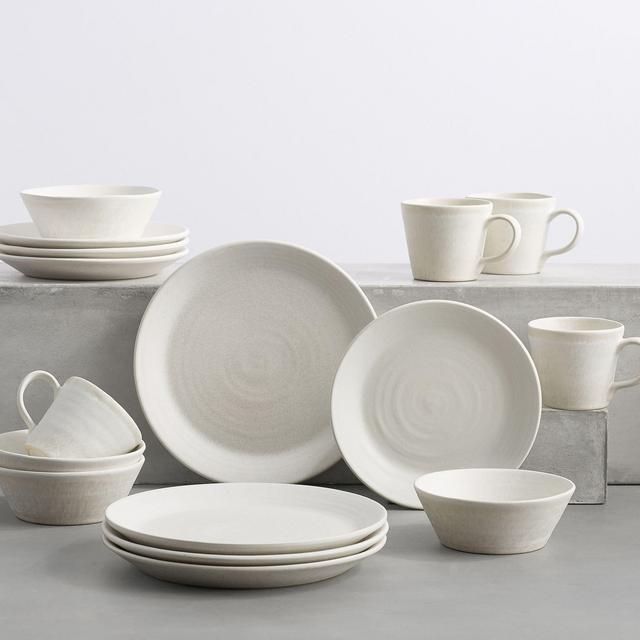Larkin Reactive Glaze Stoneware 16-Piece Dinnerware Set