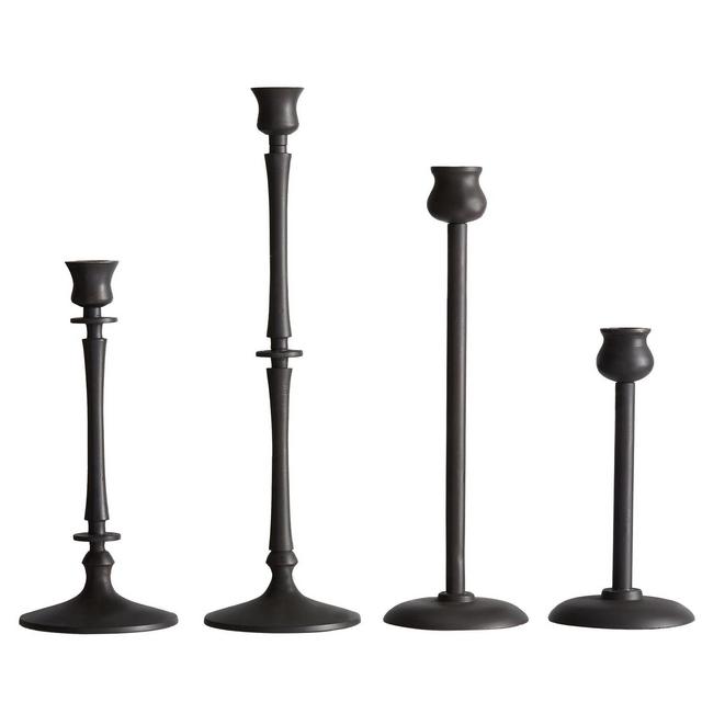 Booker Taper Candleholders, Set of 4 - Bronze