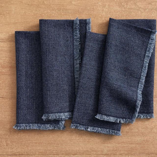 Frayed Oversized Linen Napkins - Set of 4 - Pottery Barn