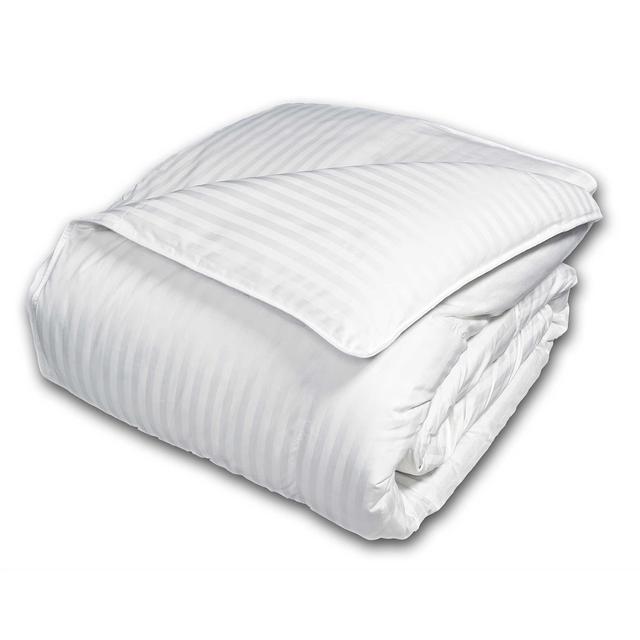Damask Goose Down and Feather King Comforter in White