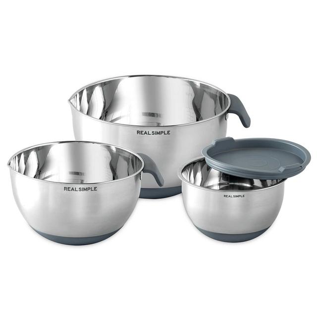 Real Simple 3-Piece Stainless Steel Mixing Bowl Set