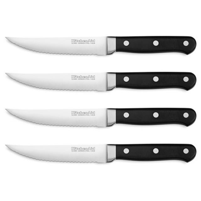 KitchenAid® 4 Piece 4.5 Inch Classic Forged Triple Rivet Steak Knives - KKFTR4OB product details page