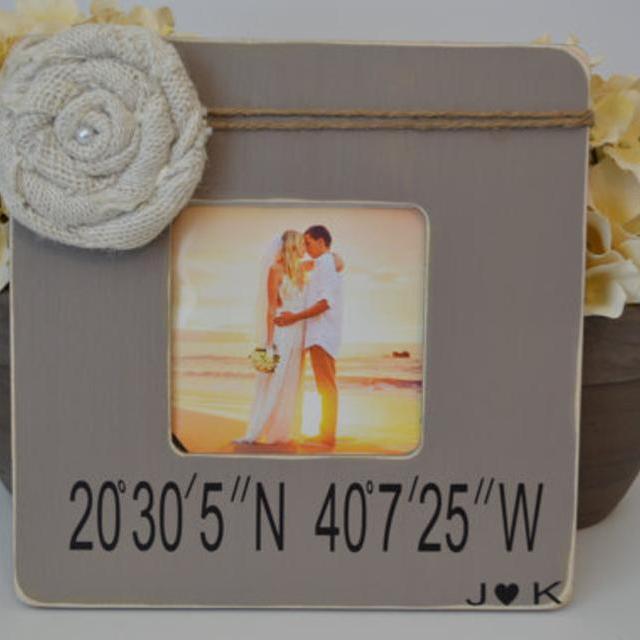 Wedding coordinates picture frame