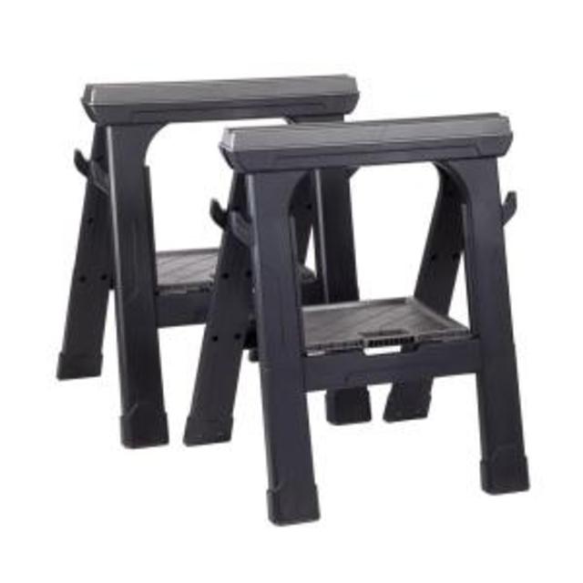 Heavy Duty 27.3 in. Folding Sawhorse (2-Pack)