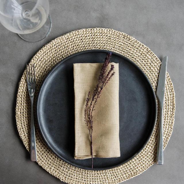 Raffia Hand Crochet Place Mats • Set of 4