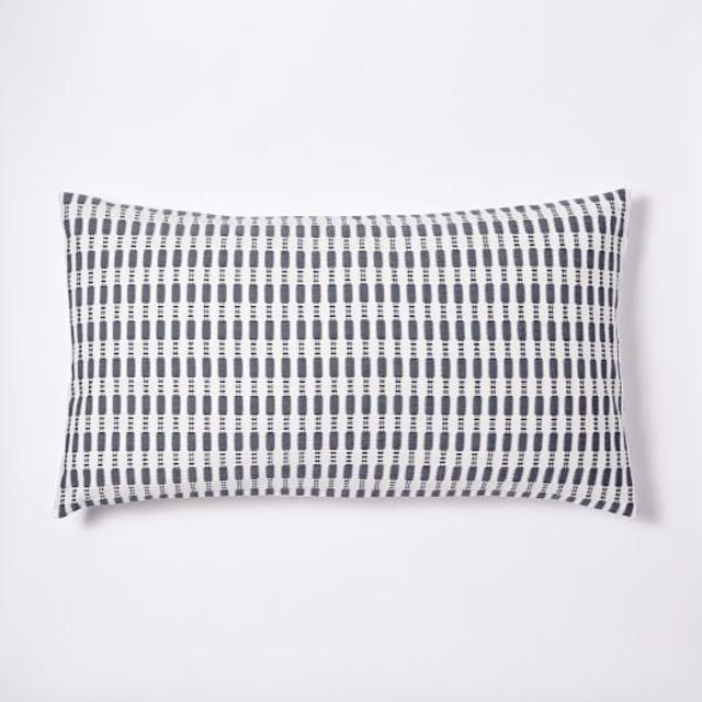 Mid-Century Organic Ladder Stripe Jacquard King Sham, Nightshade