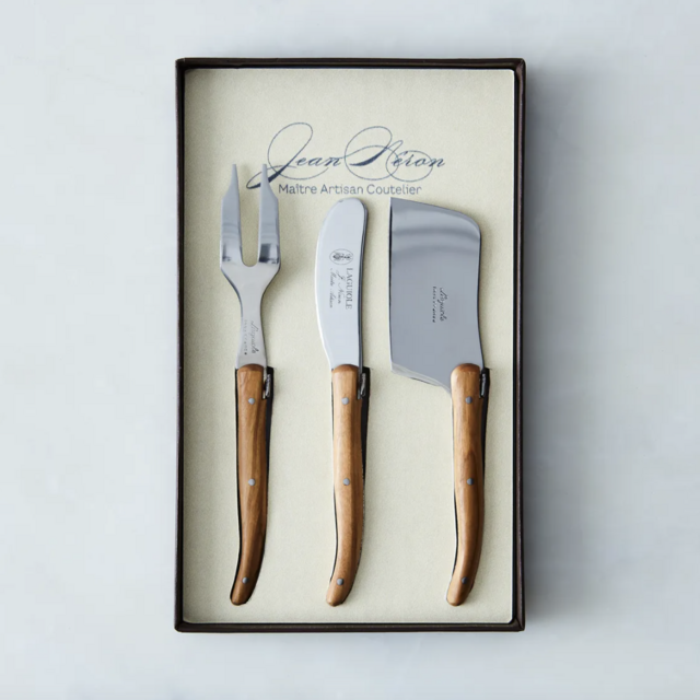 Olivewood Laguiole Cheese Knives (Set of 3)