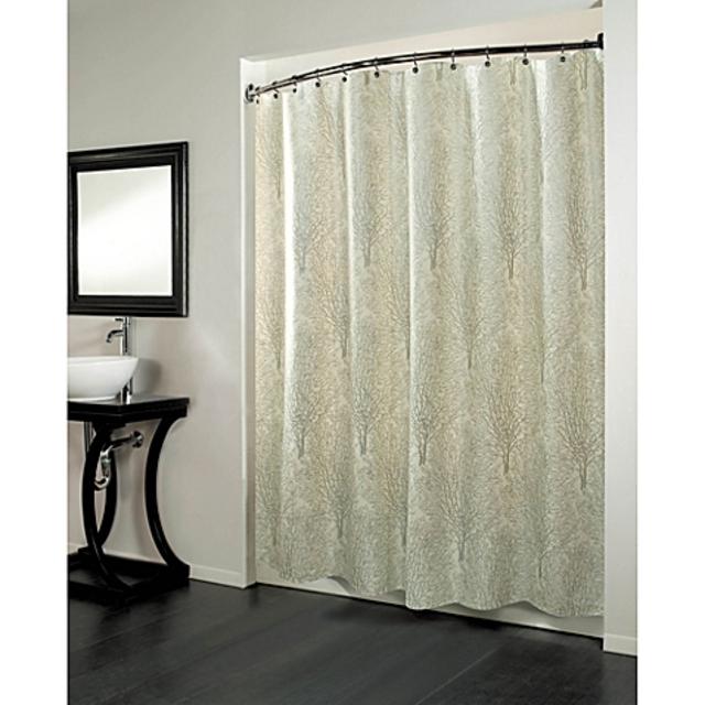 Forest 70-Inch x 72-Inch Fabric Metallic Print Shower Curtain