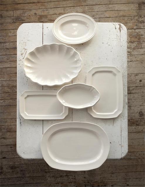 Vintage Style Creamware Platter Set