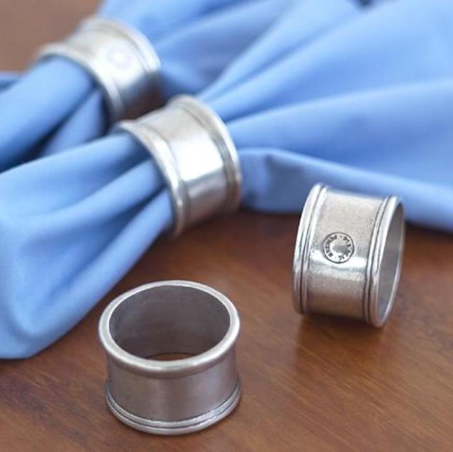Pewter Napkin Ring, Set of 4