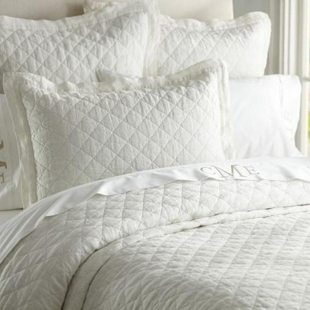 Belgian Flax Linen Diamond Quilt & Sham