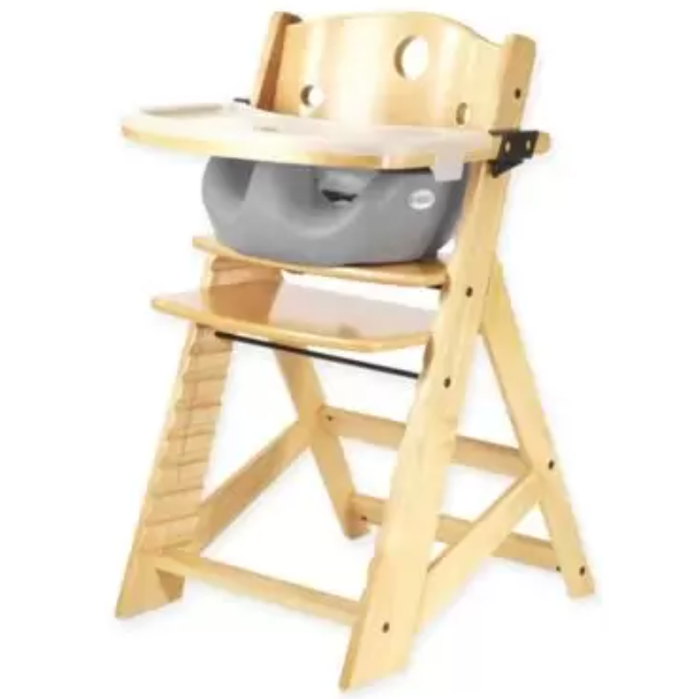 Keekaroo® Height Right High Chair Natural with Vanilla Infant Insert and Tray