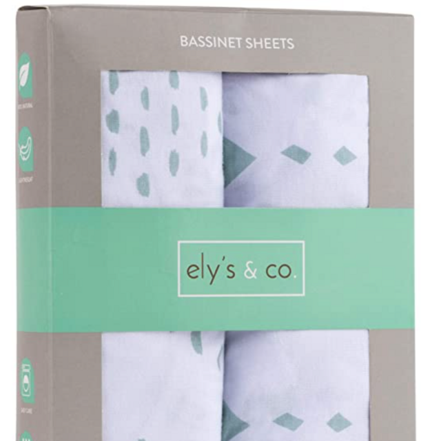 Bassinet Sheet Set 2 Pack 100% Jersey Cotton