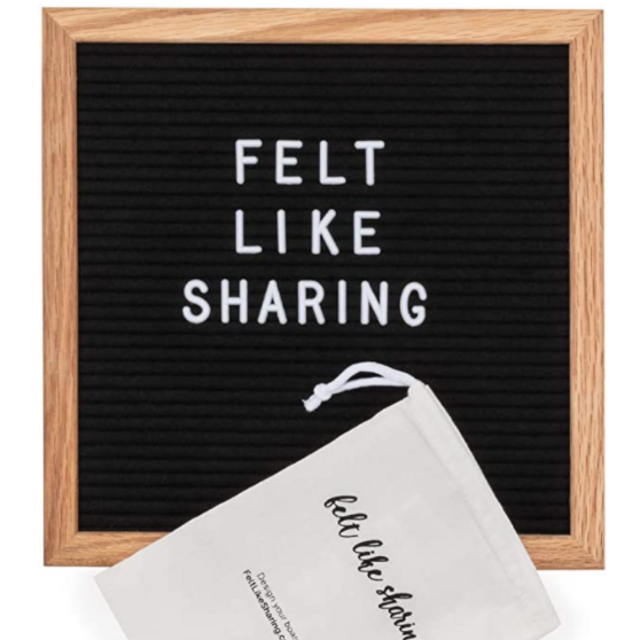 Black Felt Letter Board, 10x10 inches Changeable Letter Board