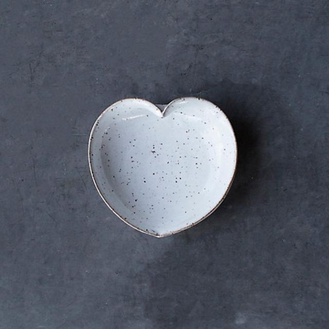 White Heart Stoneware Dip Bowl