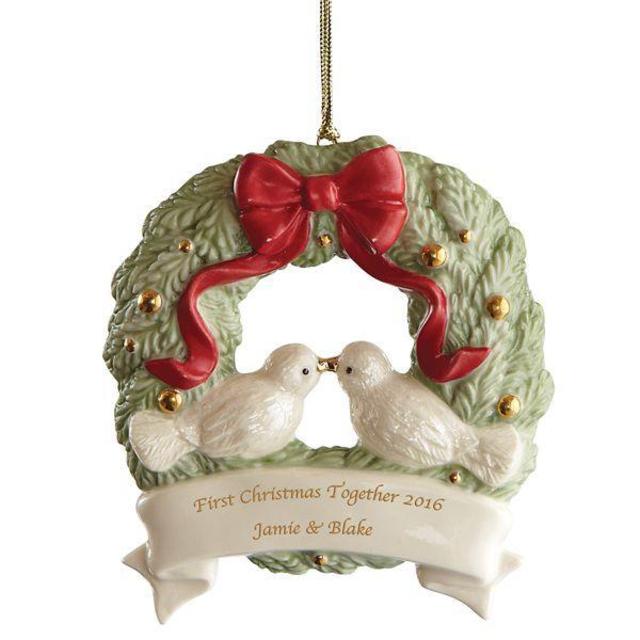 Personalized First Christmas Together Wreath Ornament by Lenox: See note below