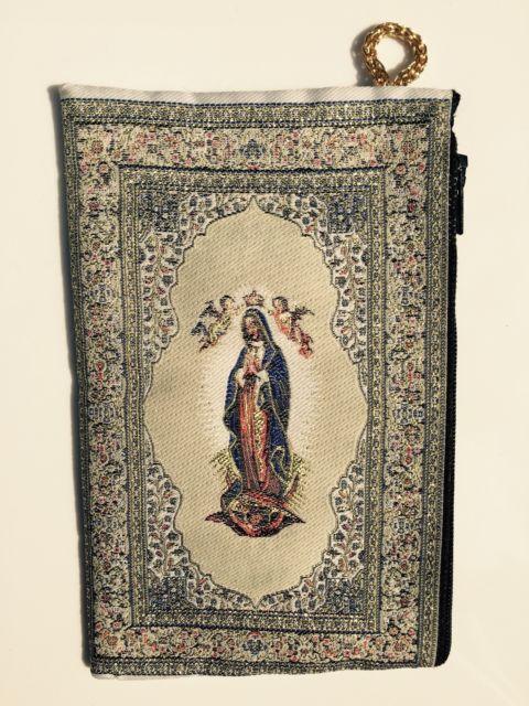 Our Lady of Guadalupe, Double Sided Textile Tapestry Icon Rosary Bag