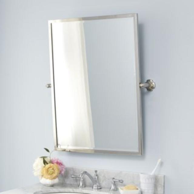 22"x30" Brushed Nickel: Laurens Pivot Bath Mirror