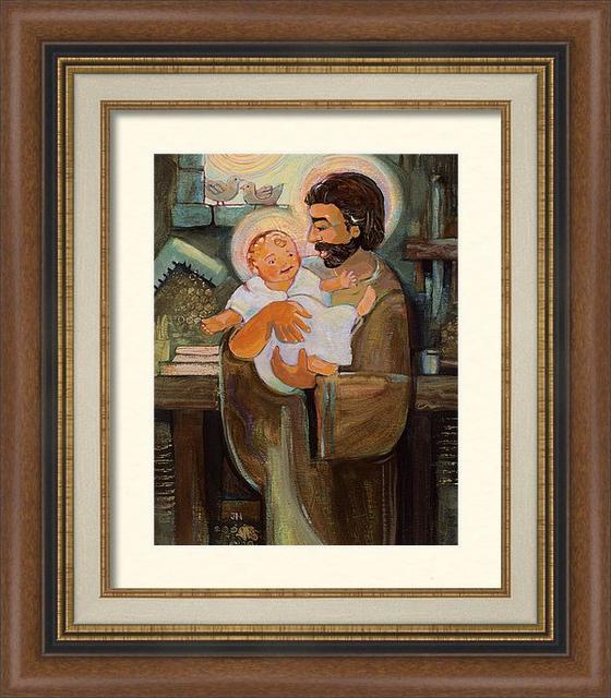 St. Joseph And Baby Jesus Framed Print