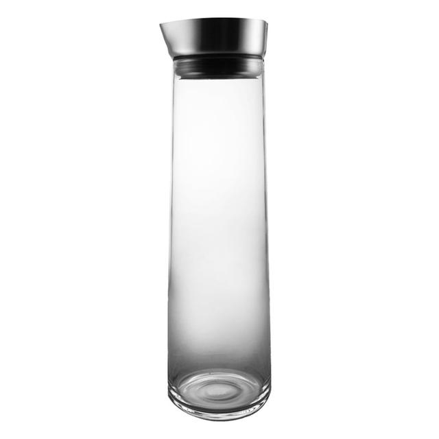 Hiware Glass Water Carafe with 18/10 Stainless Steel Lid Heat Resistent Glass Pitcher For Hot/Cold Water and Juice Beverage Decanting and Serving Wine, 40 Oz