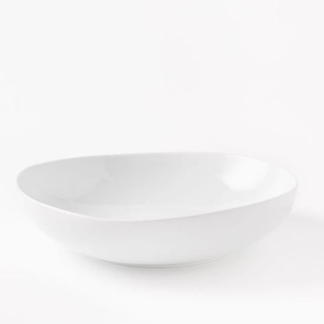 Organic Shaped Large Serve Bowl, White